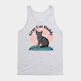 Gray Cat Daddy Paw Tank Top